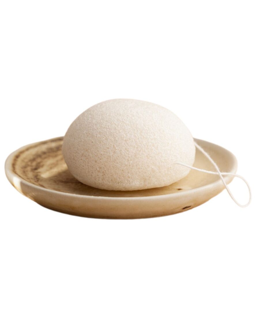 Esponja vegetal Konjac bebé natural, vegana y biodegradable. Limpia suavemente desde el nacimiento, ideal para piel sensible. Compra online en North Baby.