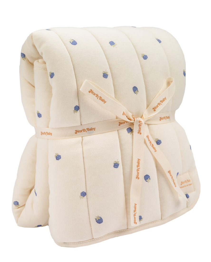 Playmat bebé algodón orgánico Blueberries reversible 90x90