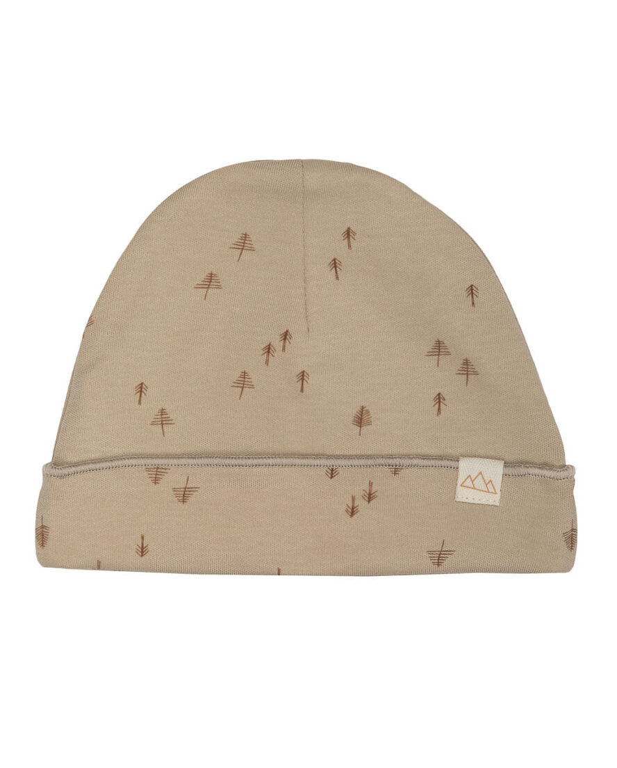 Gorro bebé 100% algodón orgánico Rock Forest con doble capa y vuelta ajustable