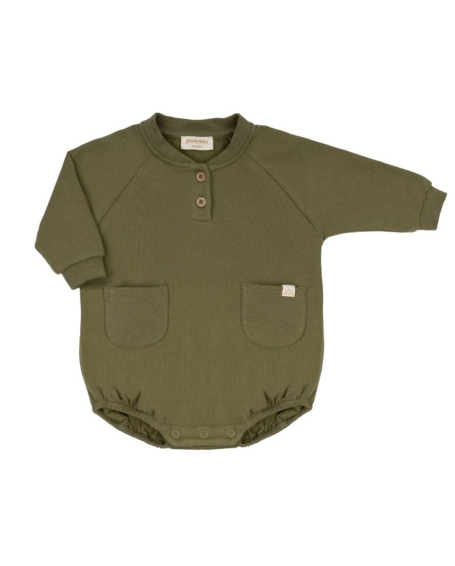 Romper bebé algodón orgánico Olive